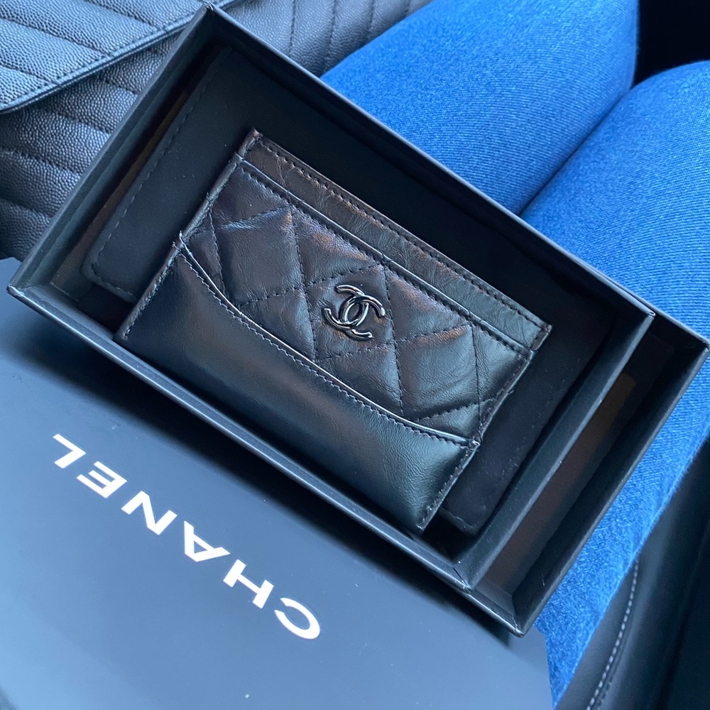 All Black Chanel Card Case